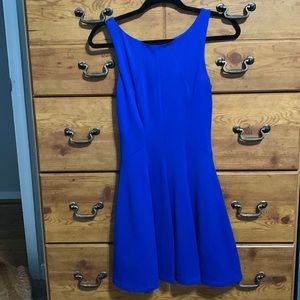Blue fitted midi dress